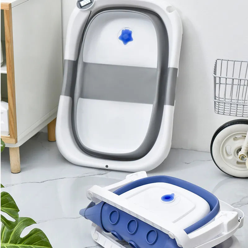 Folding Portable Baby Bath Tub with Temperature Sensing