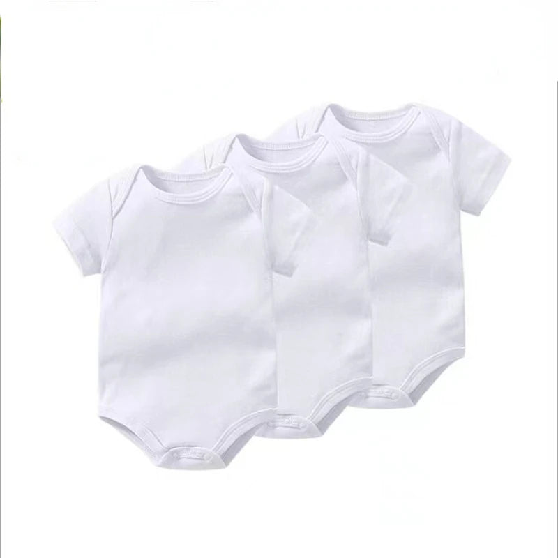 Pure White Cotton Newborn Romper Set - 3PCS/5PCS