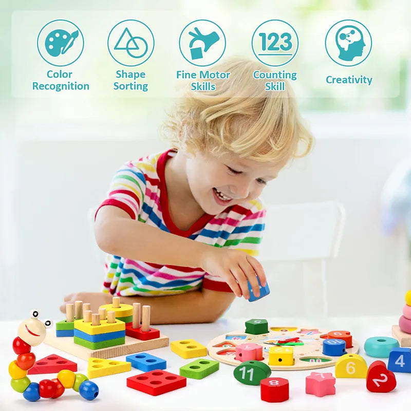 5-6pcs/set Wooden Baby Development Toy for Babies