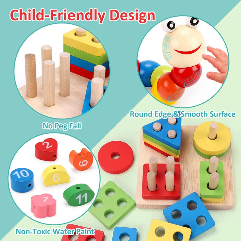 5-6pcs/set Wooden Baby Development Toy for Babies