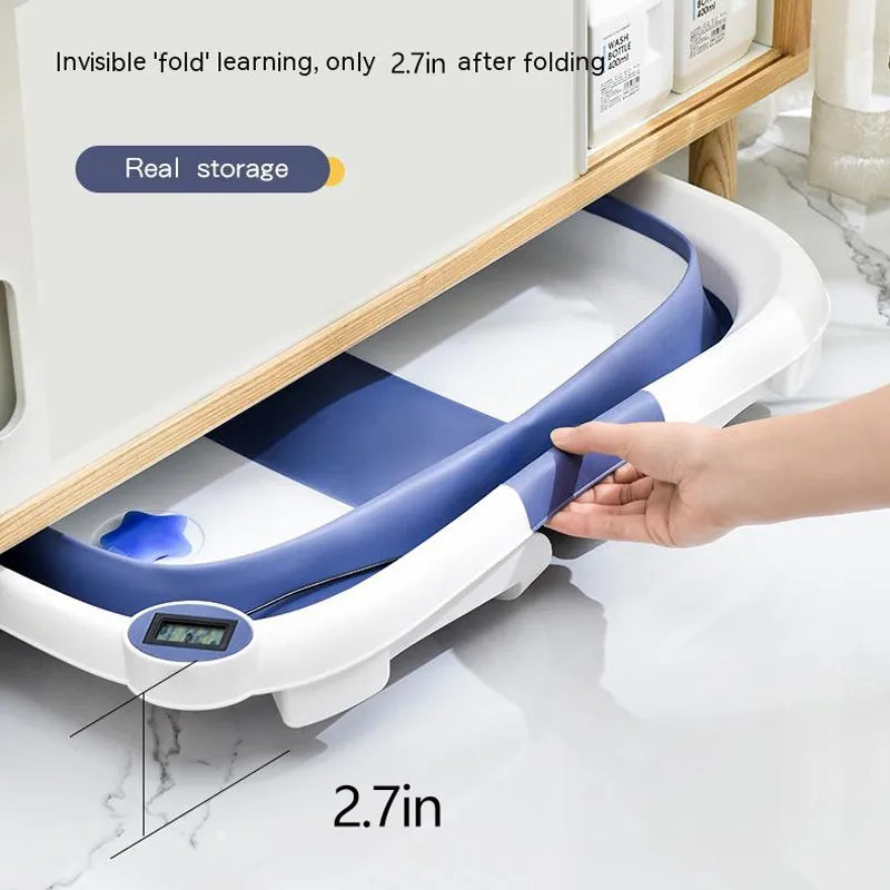 Folding Portable Baby Bath Tub with Temperature Sensing